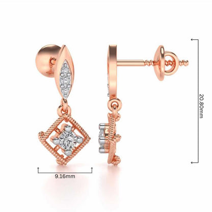 Tinsel Drop Earrings - Rose Gold - Image 4