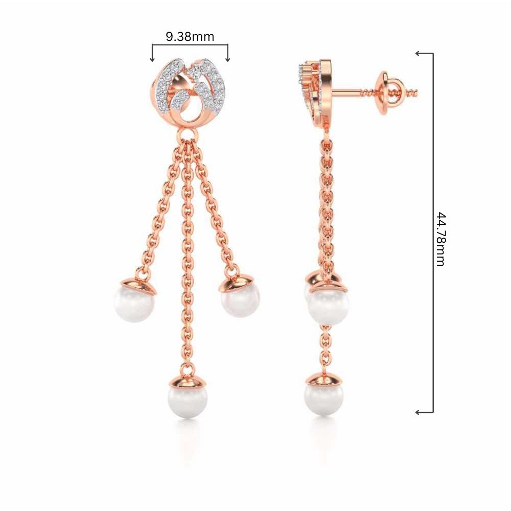 Universe Silver Dangler Earrings - Rose Gold - Image 4