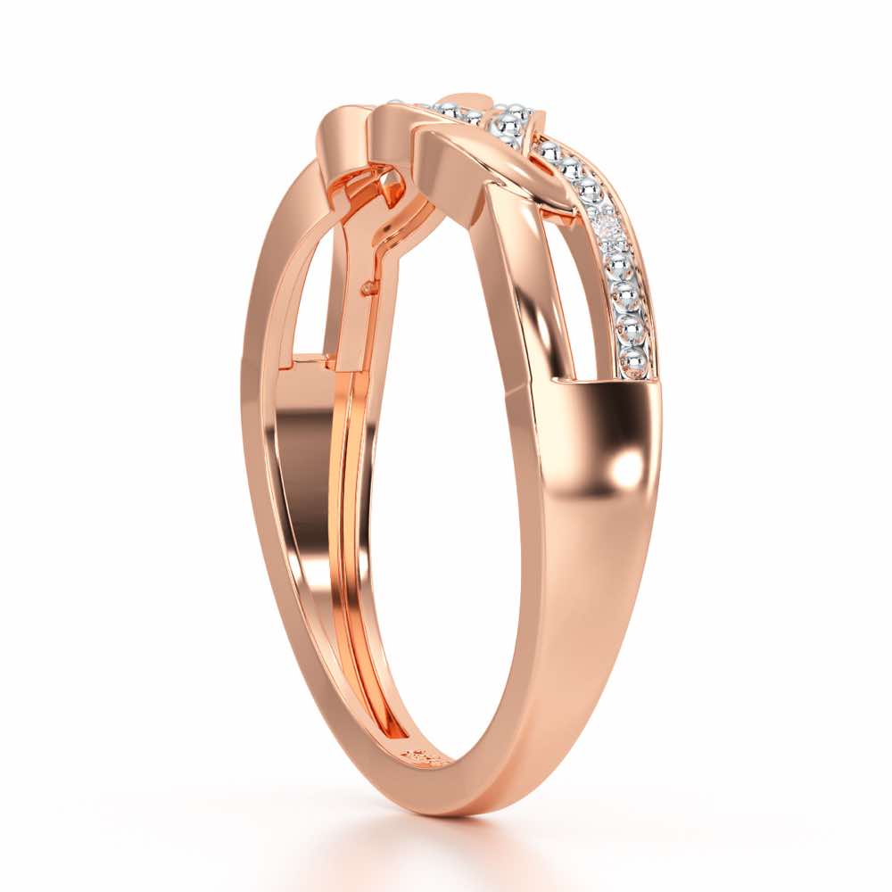 Twists Of Shine Silver Ring - Rose Gold - Image 4