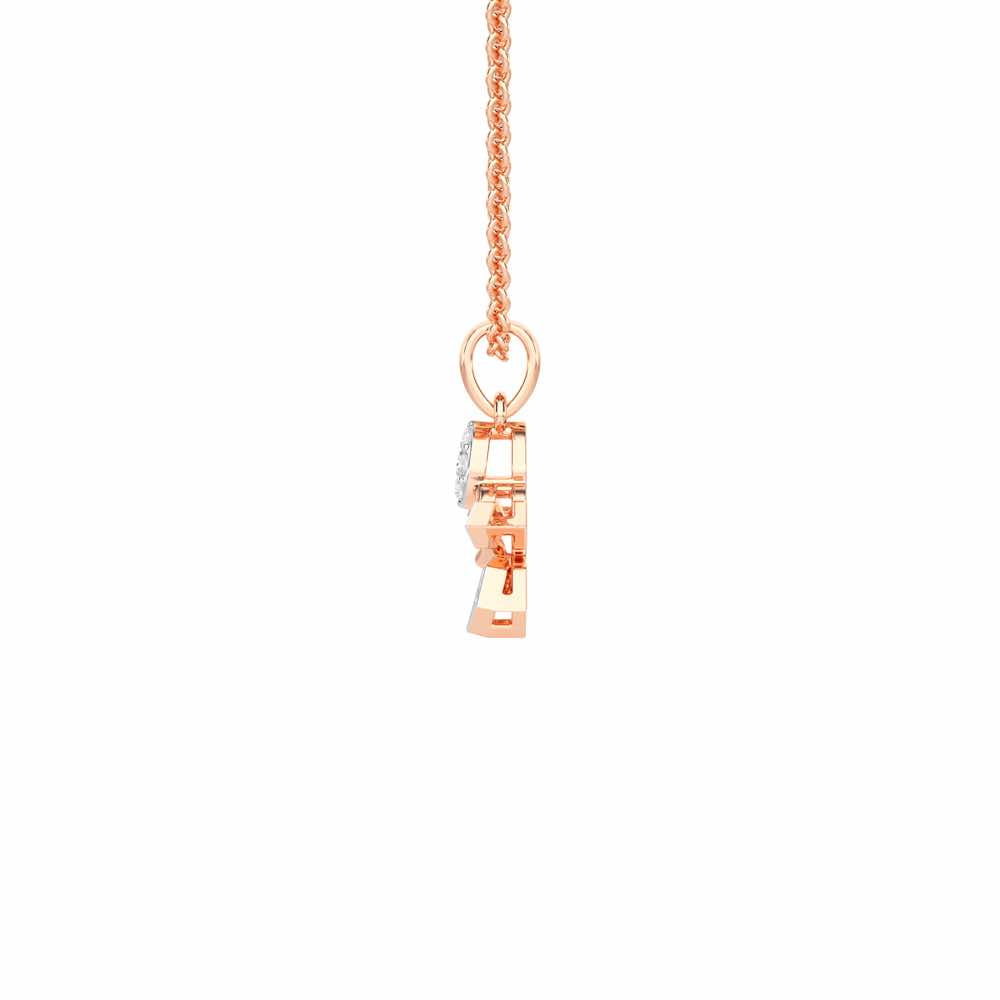 Luxe Halo Silver Pendant - Rose Gold - Image 4