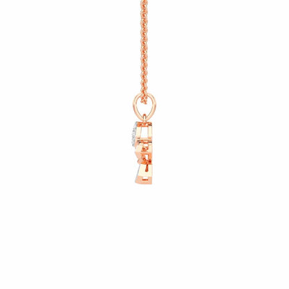 Luxe Halo Silver Pendant - Rose Gold - Image 4
