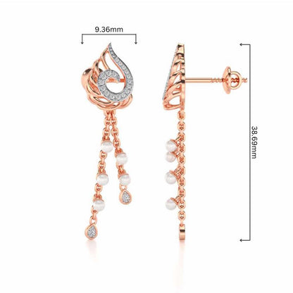 Dropril Silver Dangler Earrings - Rose Gold - Image 4