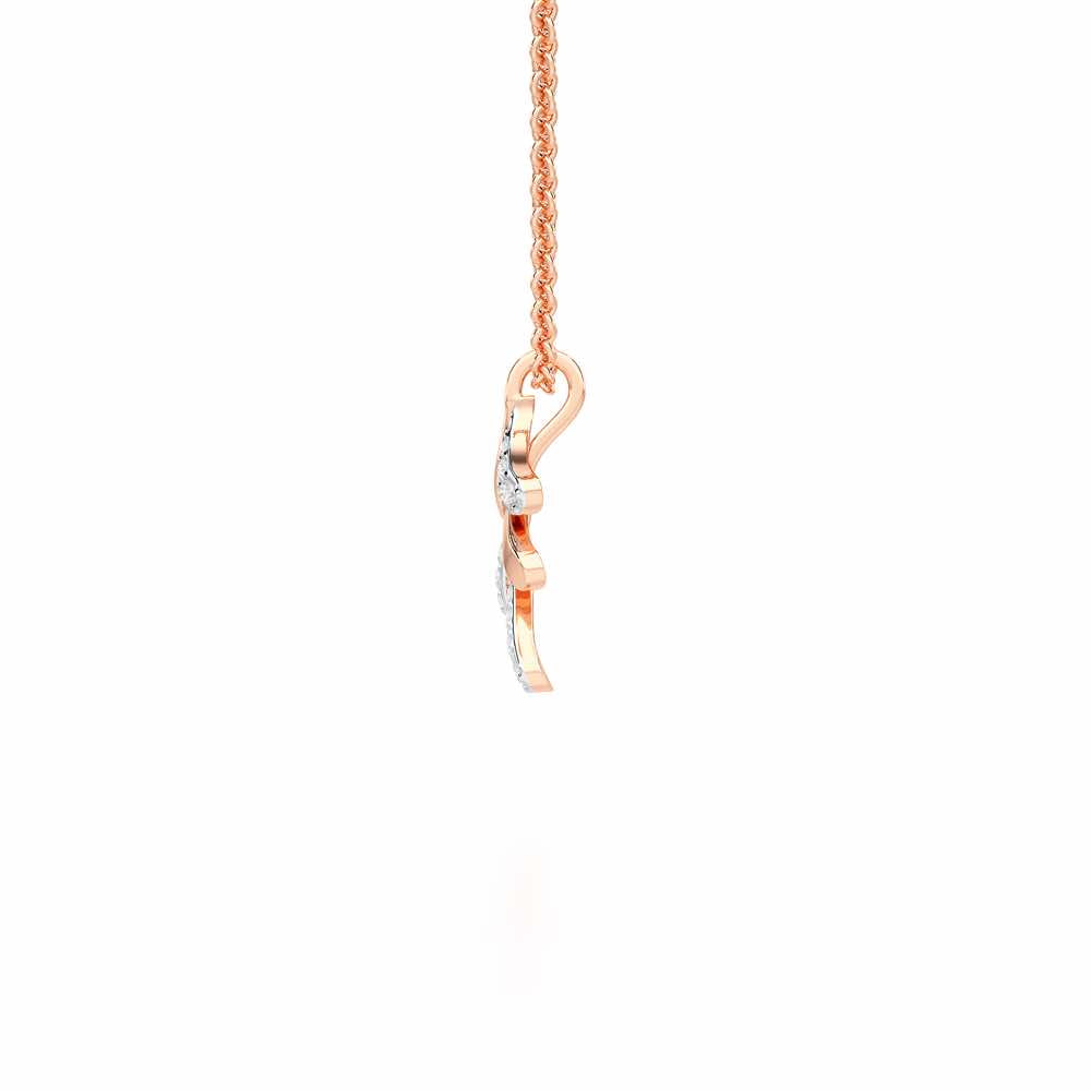 Sapling Spark Silver Pendant - Rose Gold - Image 4