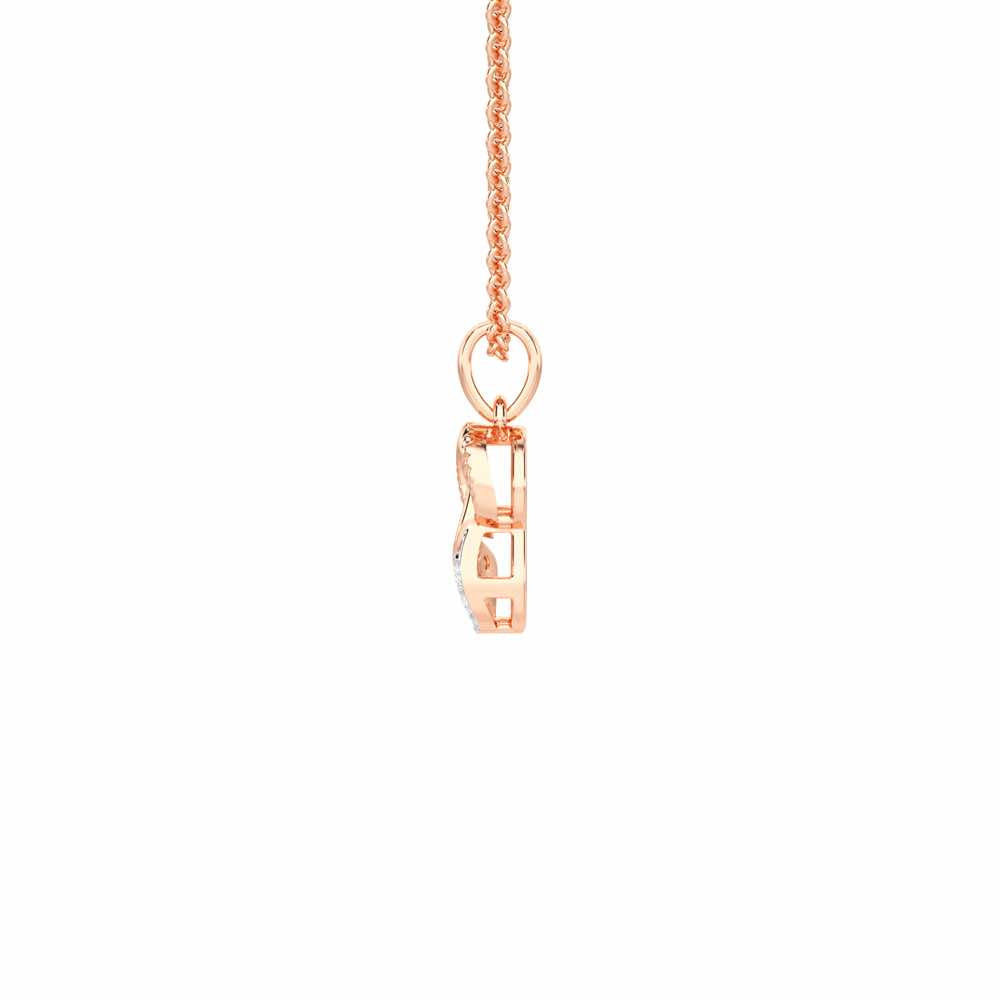 Leaf Glow Silver Pendant - Rose Gold - Image 4