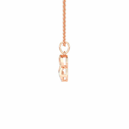 Leaf Glow Silver Pendant - Rose Gold - Image 4