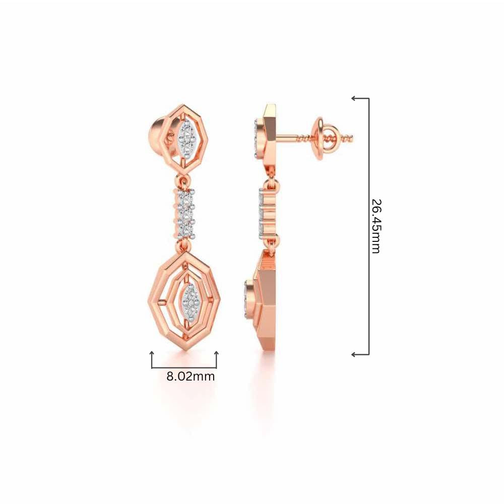 Charms Drops Earrings - Rose Gold - Image 4
