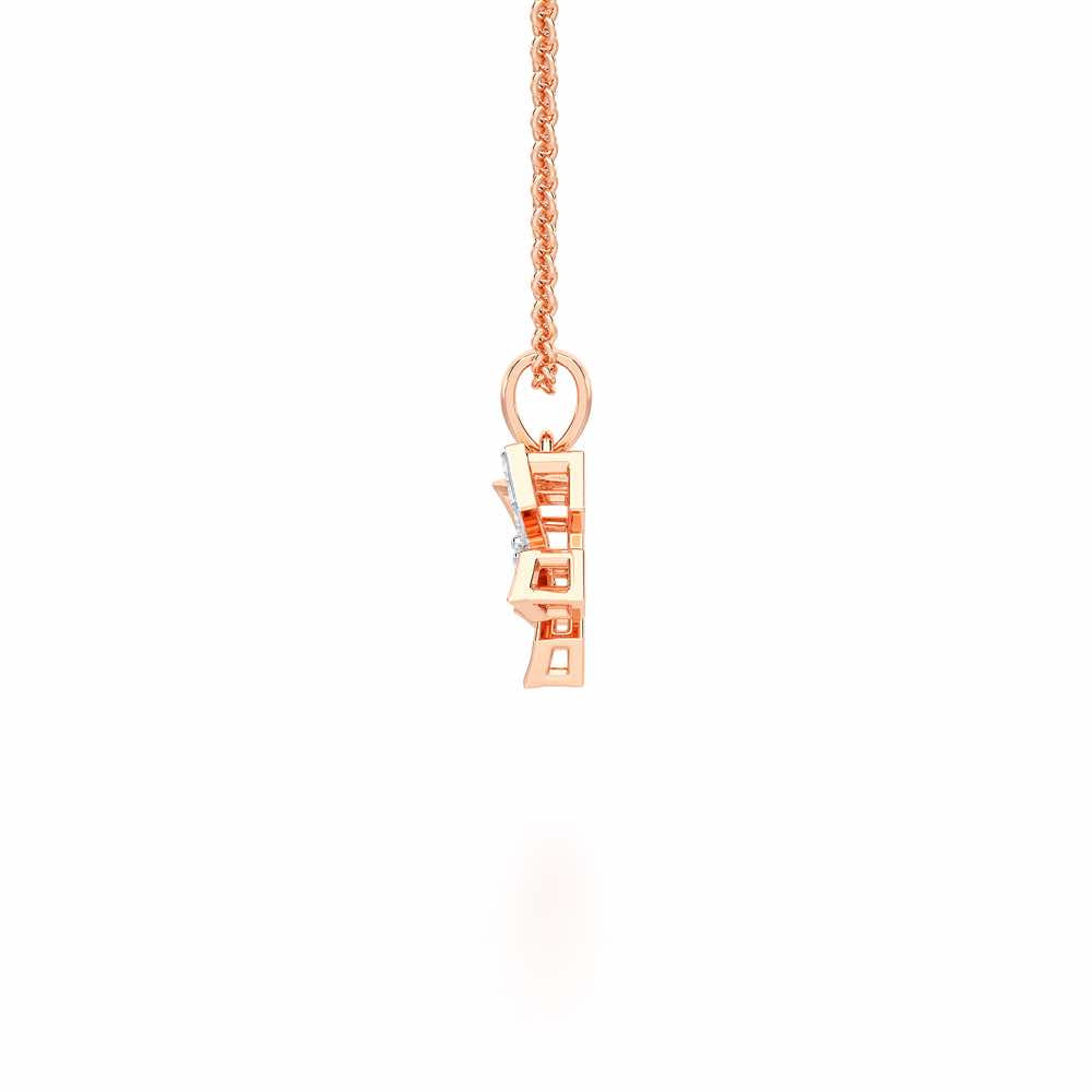 Floral radiance Silver Pendant - Rose Gold - Image 4