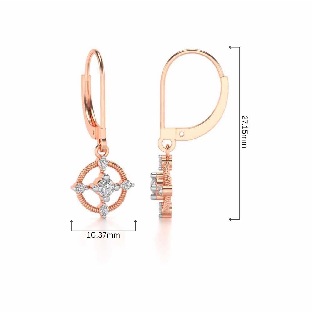 Bullseye Hanging Earrings - Rose Gold - Image 4