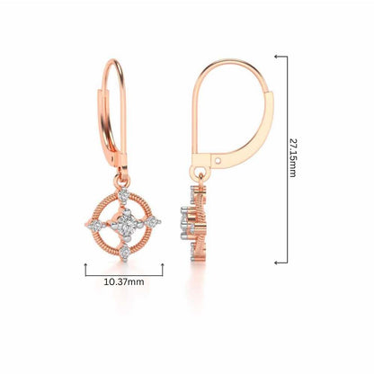 Bullseye Hanging Earrings - Rose Gold - Image 4