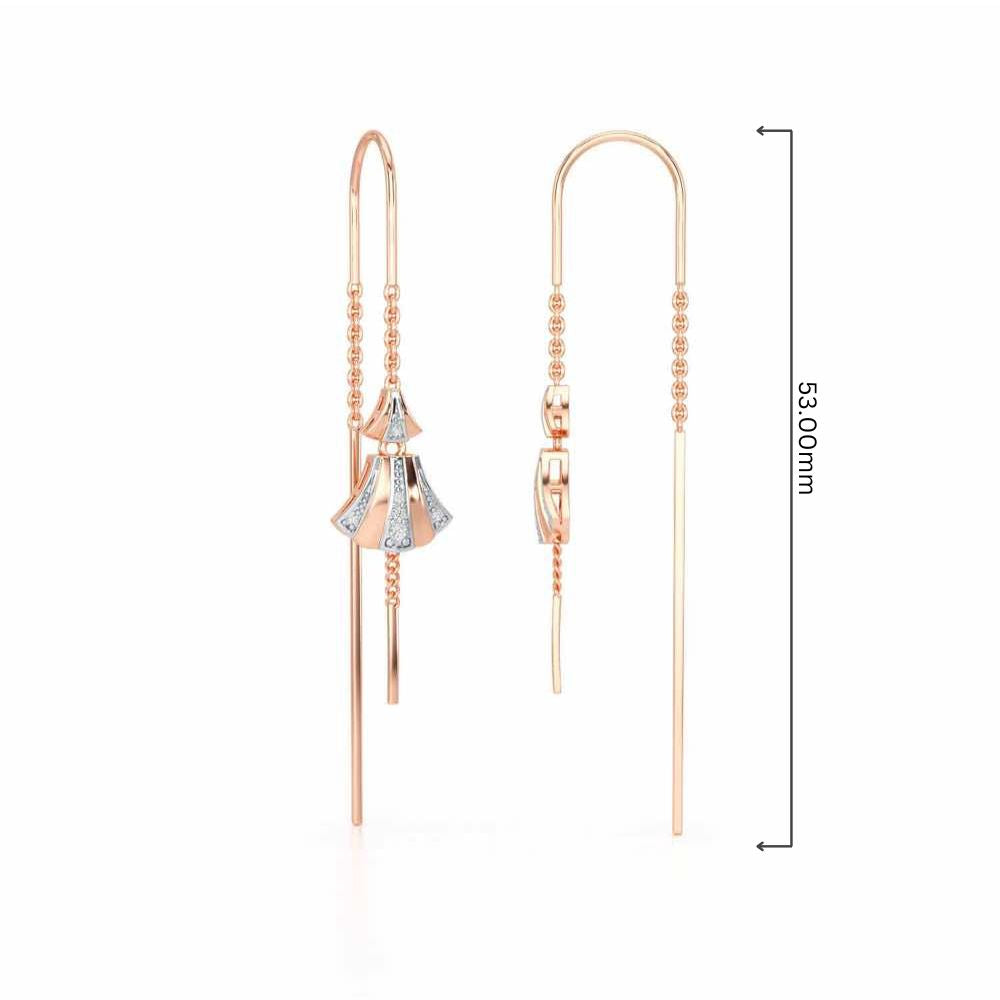 Commit Silver Dangler Earrings - Rose Gold - Image 4