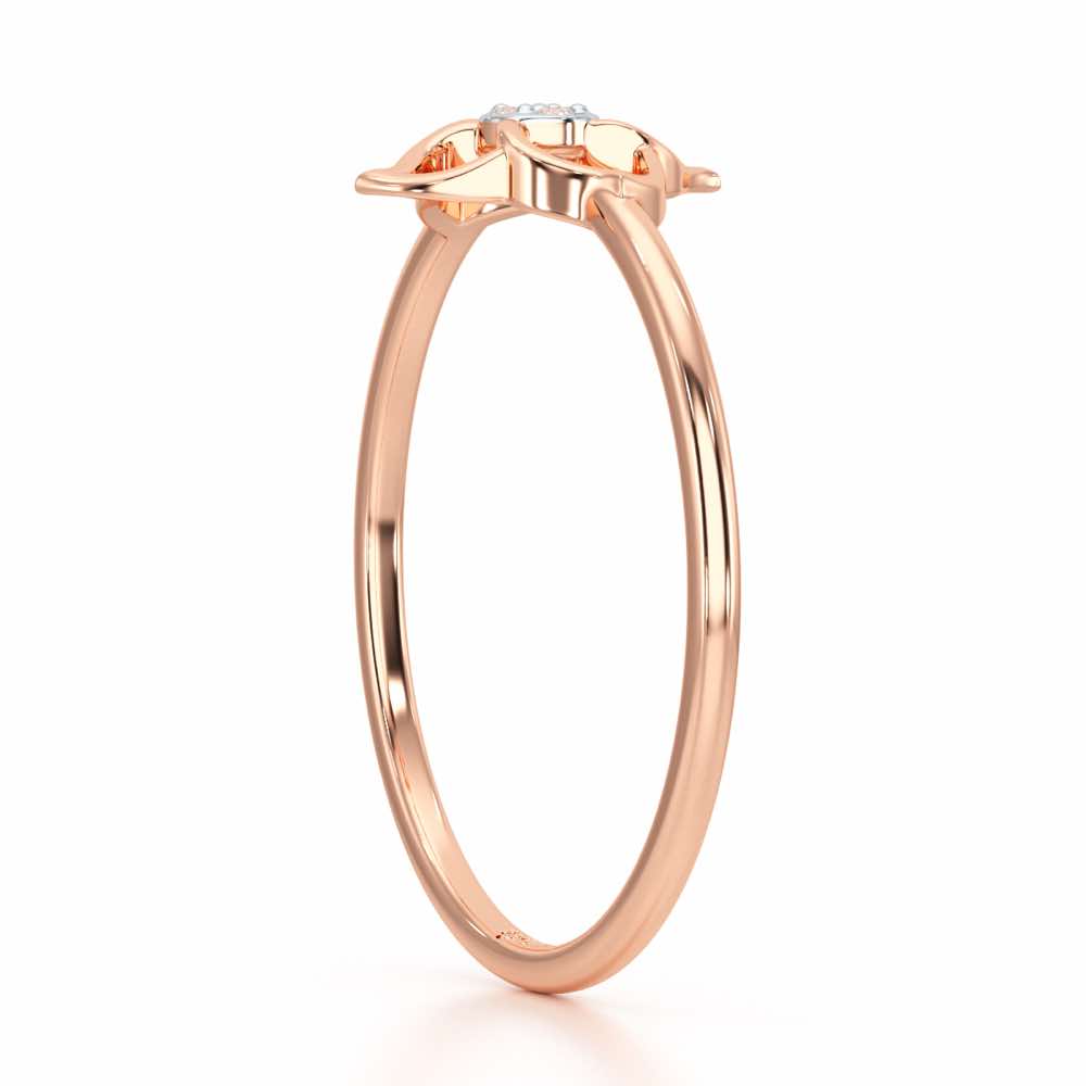 Solo Bloom Silver Ring - Rose Gold - Image 4