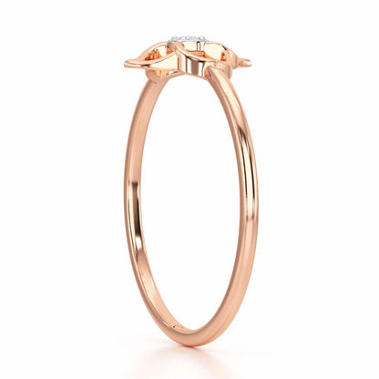 Solo Bloom Silver Ring - Rose Gold - Image 4
