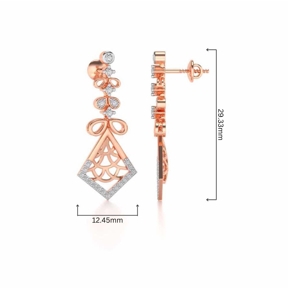 Love Sign Drops Earrings - Rose Gold - Image 4