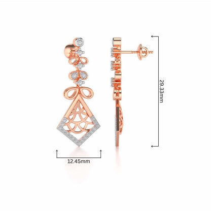 Love Sign Drops Earrings - Rose Gold - Image 4