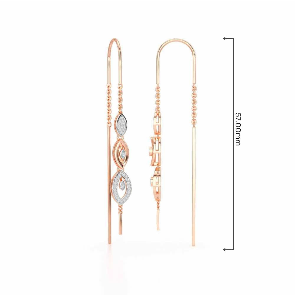 Oath Silver Dangler Earrings - Rose Gold - Image 4