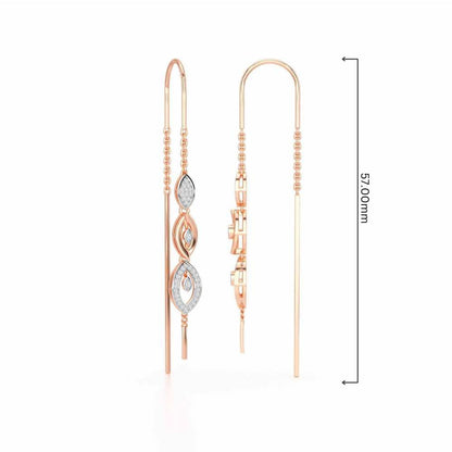 Oath Silver Dangler Earrings - Rose Gold - Image 4