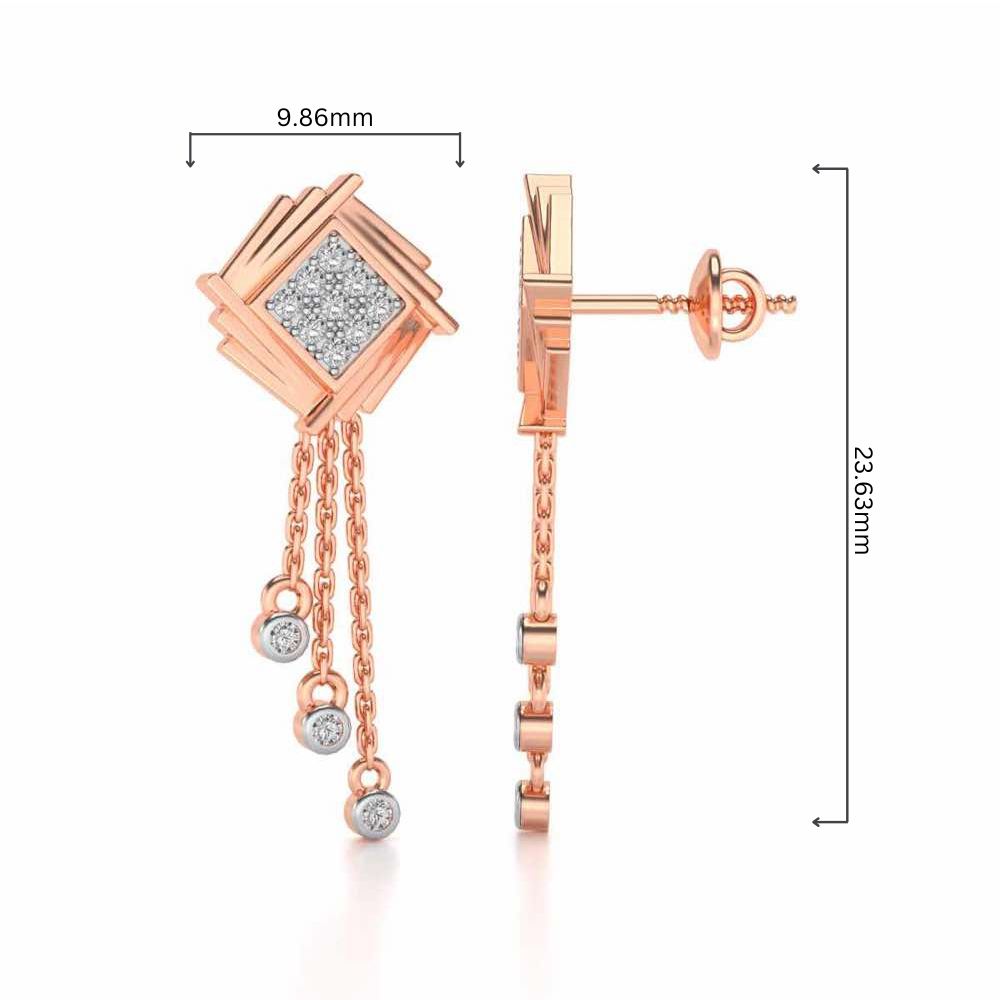 Contemporary Swirl Dangler Earrings - Rose Gold - Image 4