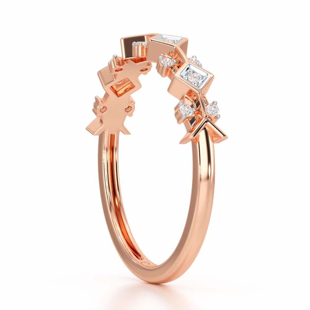 Embellished Charm Silver Ring - Rose Gold - Image 4
