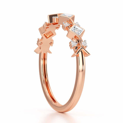 Embellished Charm Silver Ring - Rose Gold - Image 4