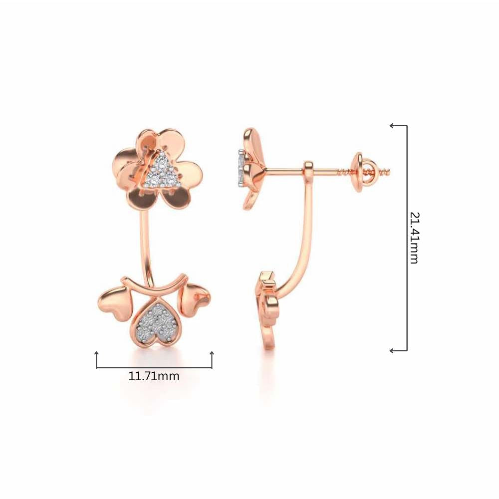 The Hearty Hanging Earring - Rose Gold - Image 4