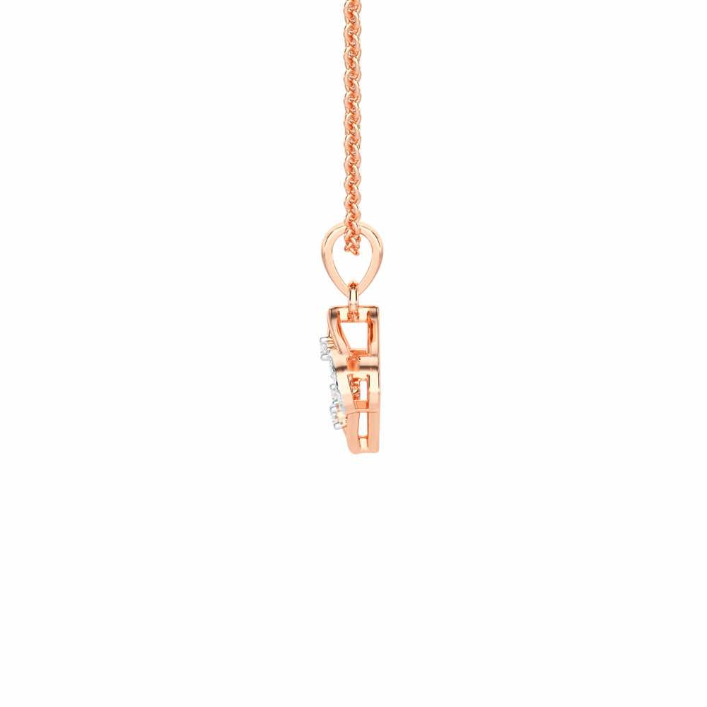 Starlit Charm Silver Pendant - Rose Gold - Image 4
