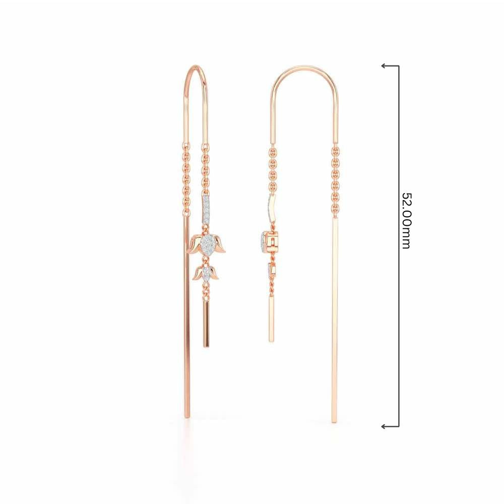 Bless Silver Dangler Earrings - Rose Gold - Image 4