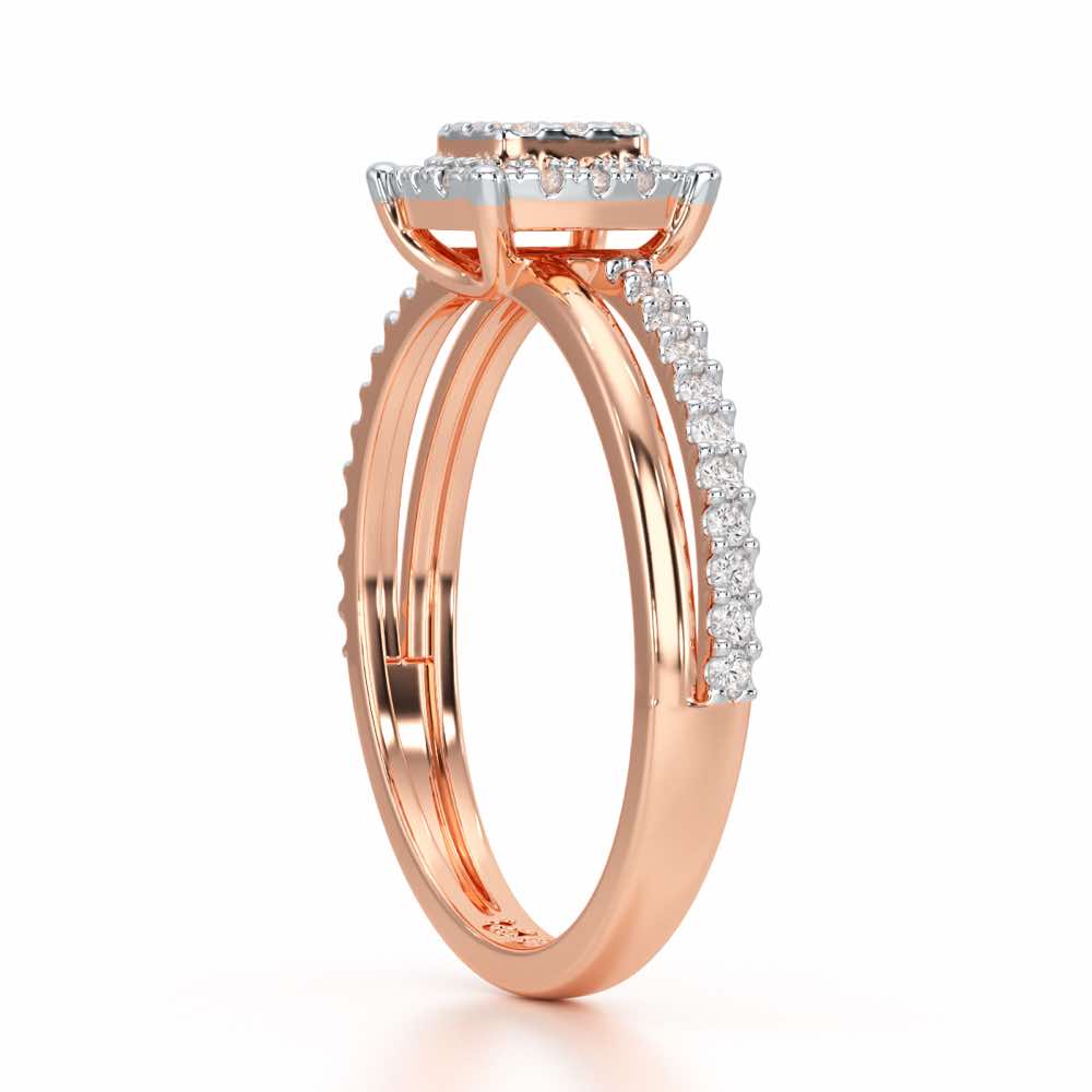 Dawn of Glow Silver Ring - Rose Gold - Image 4