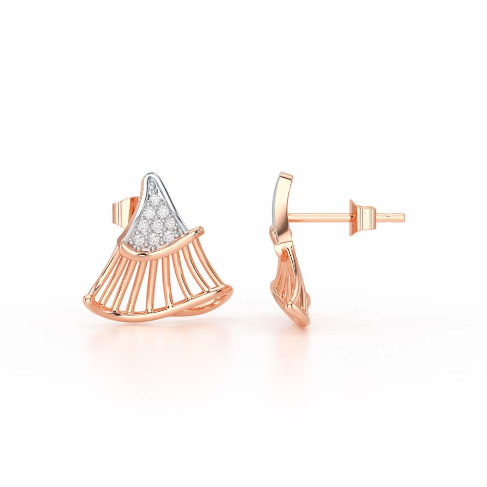 Shiny Skirts Silver Earring Studs - Rose Gold - Image 4