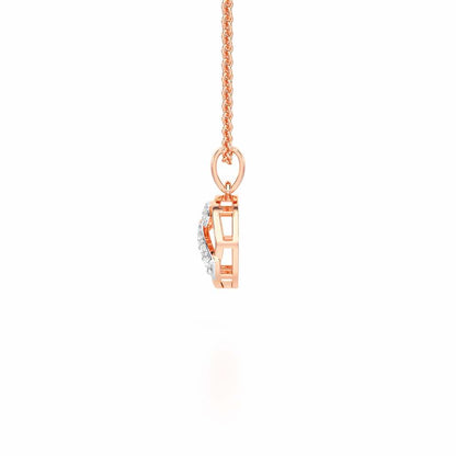 Celeste Sparkle Silver Pendant - Rose Gold - Image 4