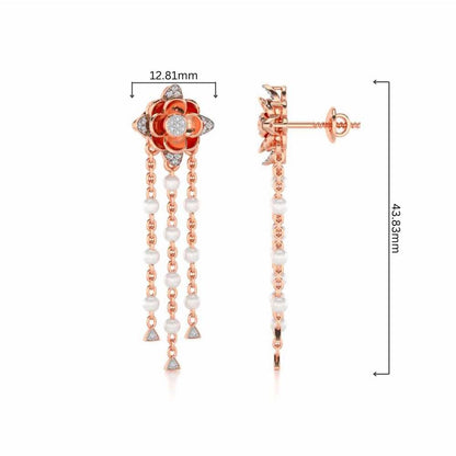 Bhrami Silver Dangler Earrings - Rose Gold - Image 4