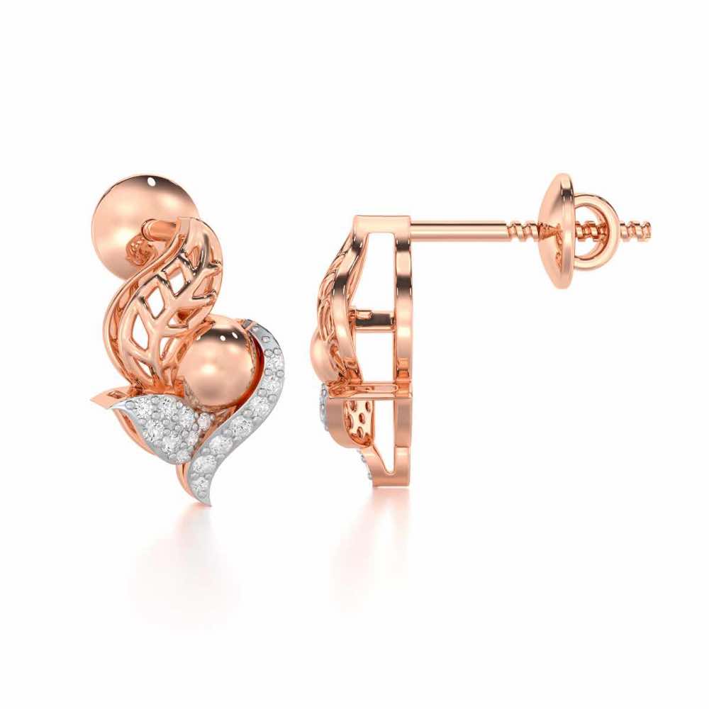 Blissful Harmonies Silver Earrings - Rose Gold - Image 4