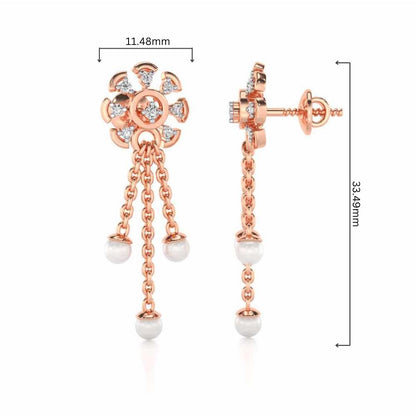 ShAlly Silver Dangler Earrings - Rose Gold - Image 4