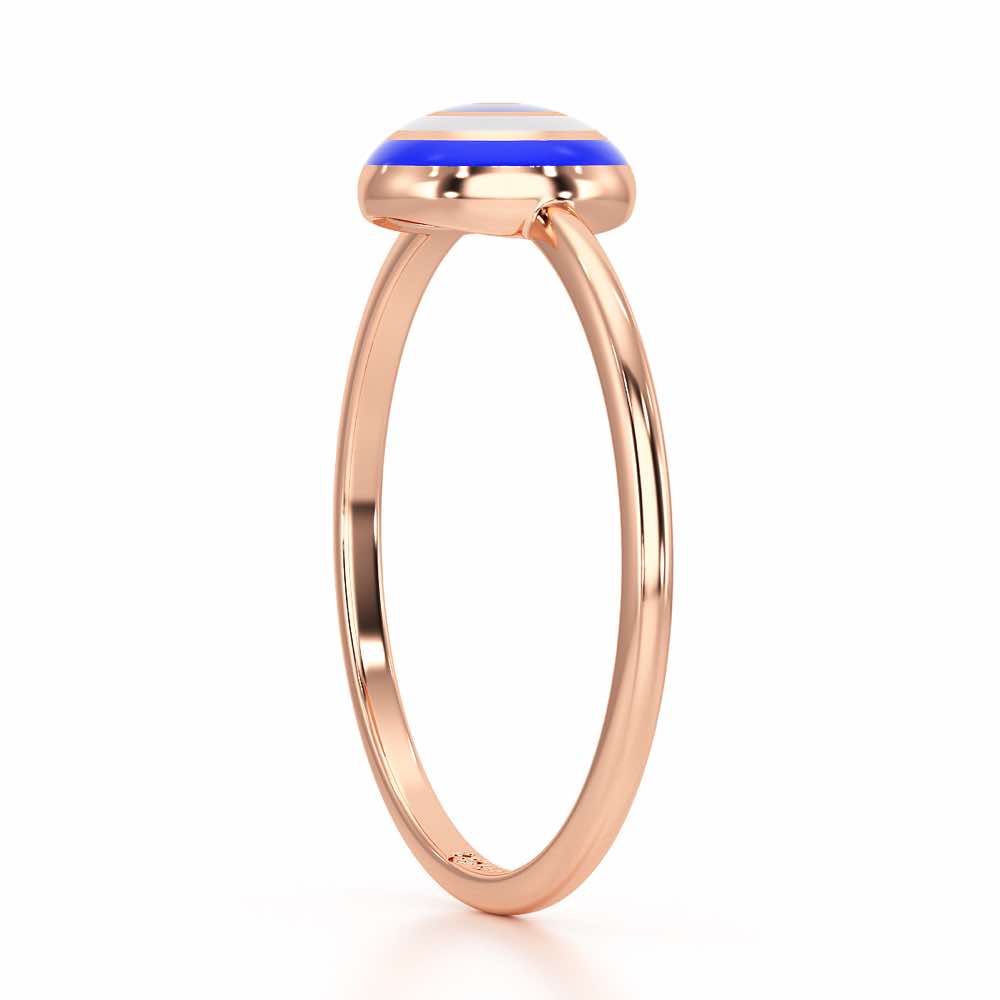 Isolde Evil Eye Silver Ring - Rose Gold - Image 4