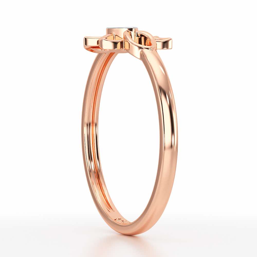 Side Vine Silver Ring - Rose Gold - Image 4