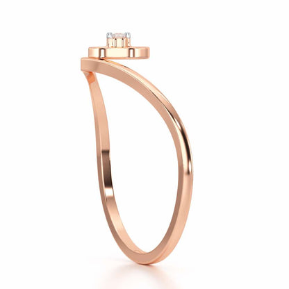 Vertical Eye Silver Ring - Rose Gold - Image 4