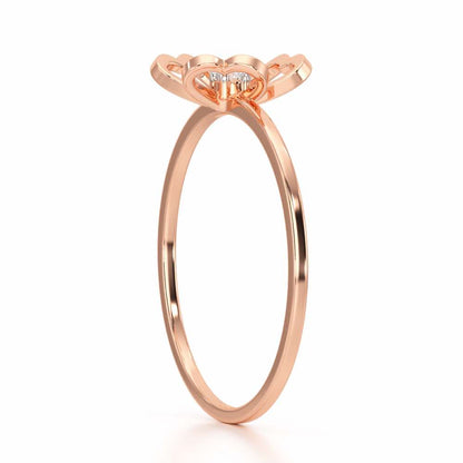 Flower Chord Silver Ring - Rose Gold - Image 4