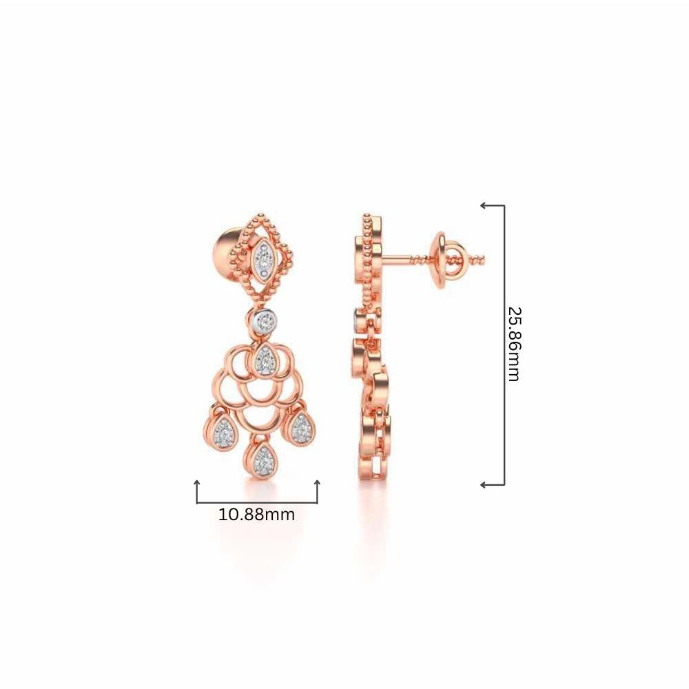 Shimmy-Shimmer Drops Earrings - Rose Gold - Image 4