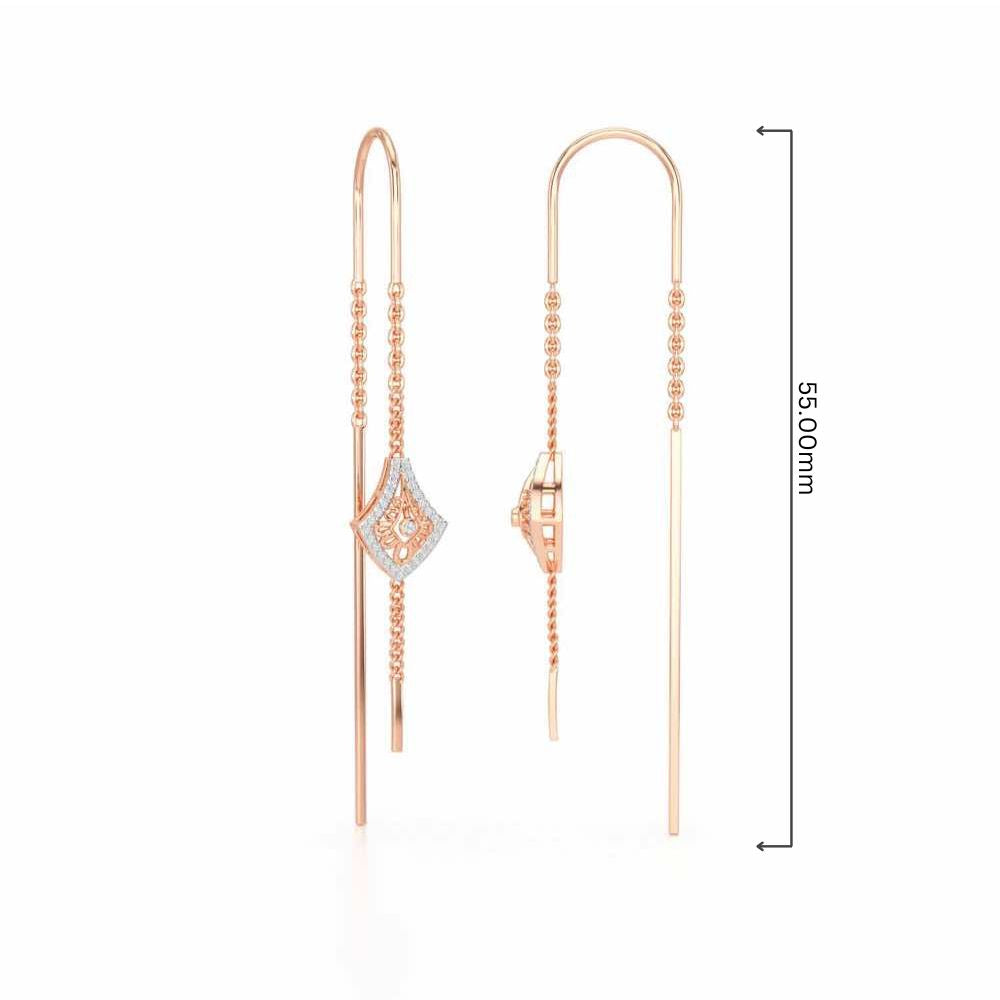 Razia Silver Dangler Earrings - Rose Gold - Image 4