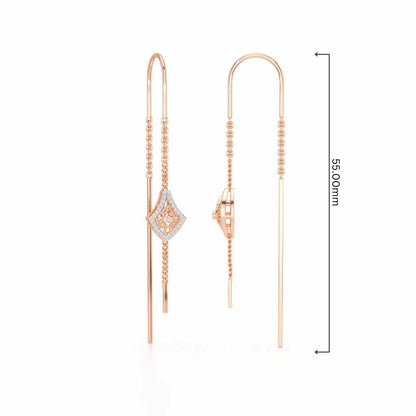Razia Silver Dangler Earrings - Rose Gold - Image 4
