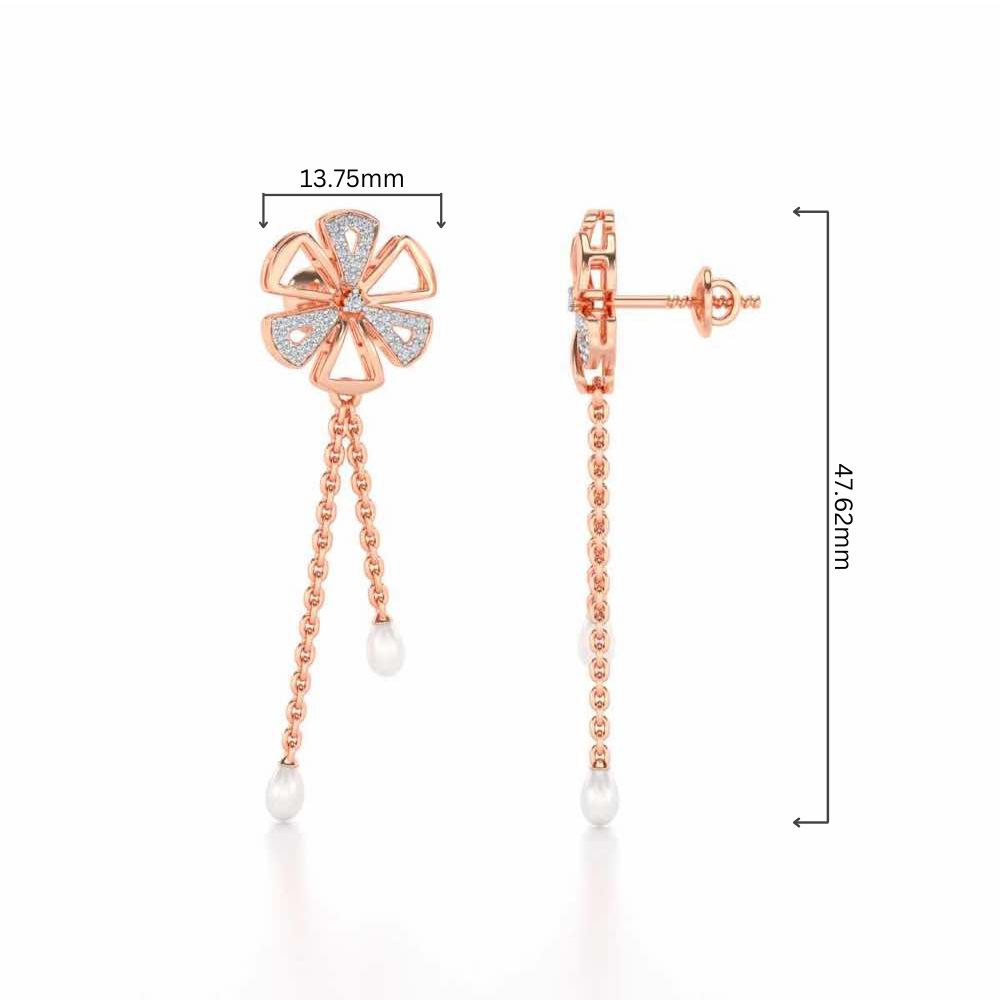 Wheely Silver Dangler Earrings - Rose Gold - Image 4