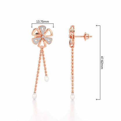 Wheely Silver Dangler Earrings - Rose Gold - Image 4