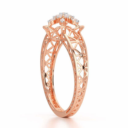Graceful Yana Silver Ring - Rose Gold - Image 4