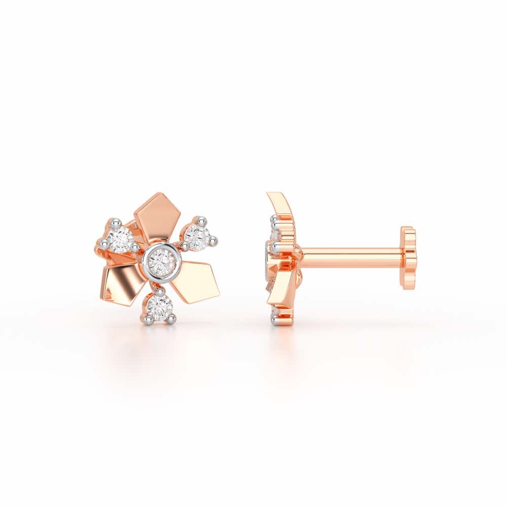 Epitome Silver Earrings - Rose Gold - Image 4