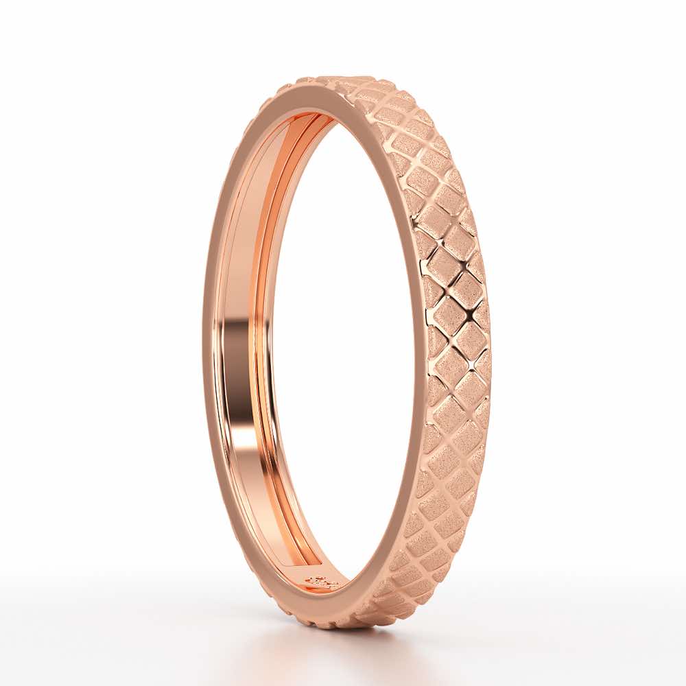 Etched Cross Silver Ring - Rose Gold - Image 4