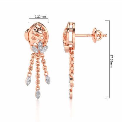 Sacred Silver Dangler Earrings - Rose Gold - Image 4