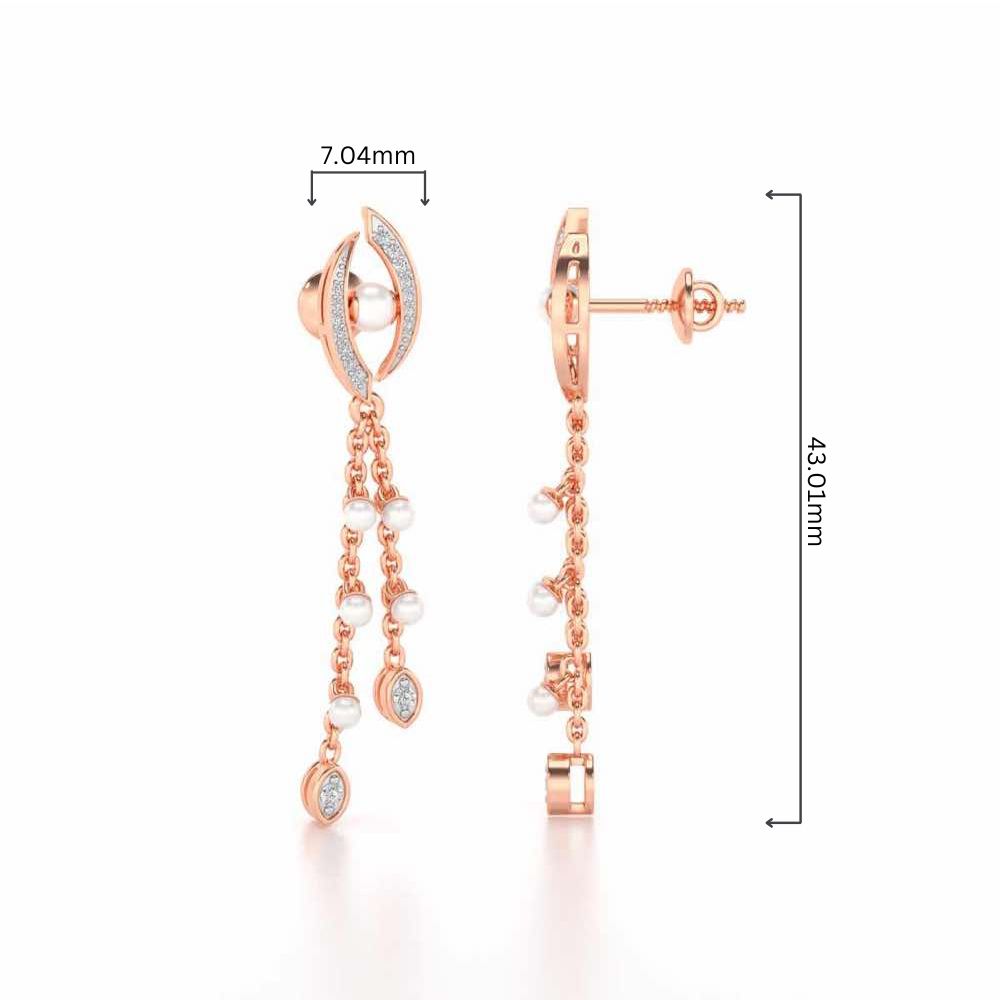 Eye Silver Dangler Earrings - Rose Gold - Image 4