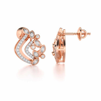 Melodic Bliss Silver Earrings - Rose Gold - Image 4