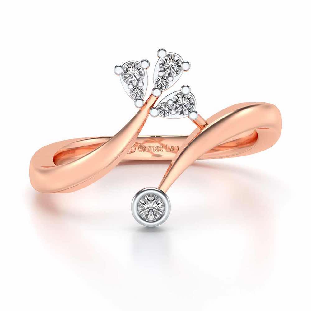 Trio Vignette Silver Ring - Rose Gold - Image 5