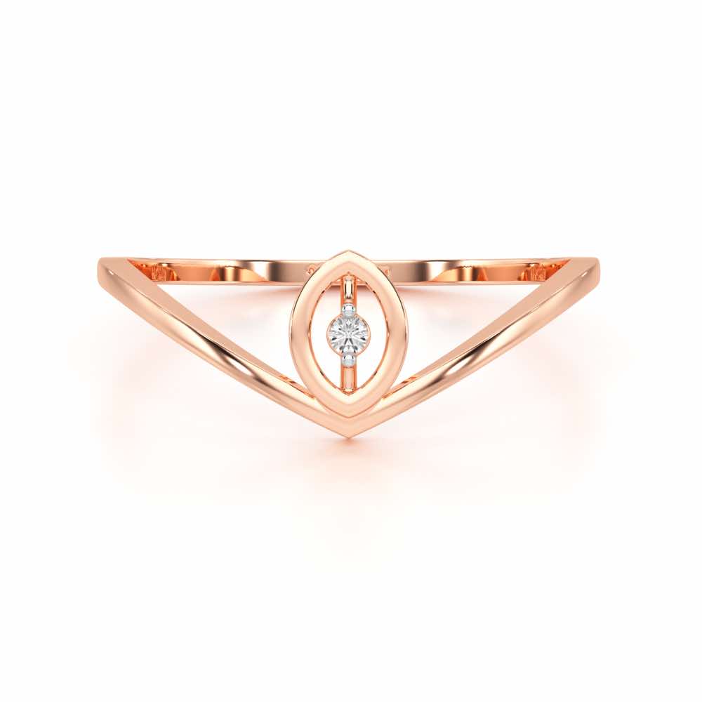 Vertical Eye Silver Ring - Rose Gold - Image 5