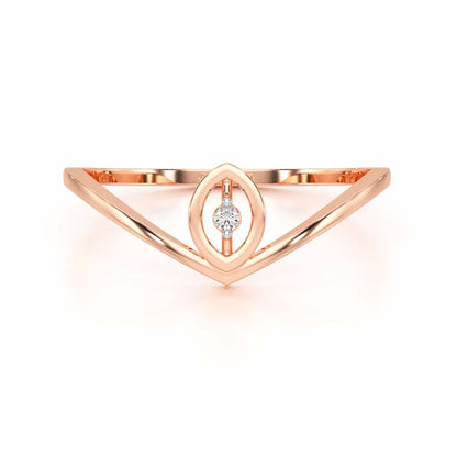 Vertical Eye Silver Ring - Rose Gold - Image 5